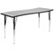 Flash Furniture Rectangle 26 W, 60 L, 30.25 H, Chrome, Laminate, Particleboard, Steel, Grey XU-A3060-CON-GY-T-A-GG - alternate 3